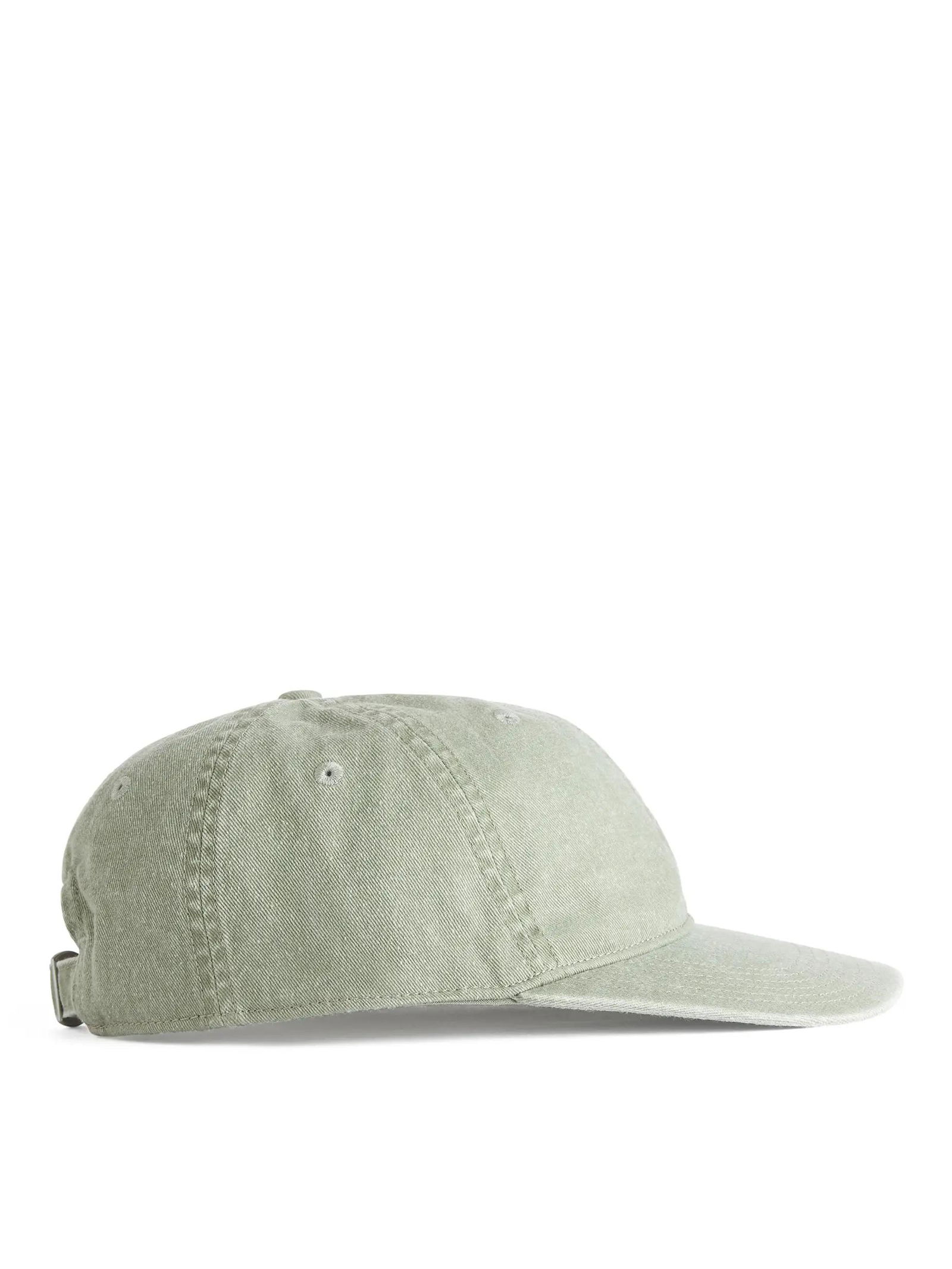 ARKET Washed Cotton Cap in Dusty Green | endource