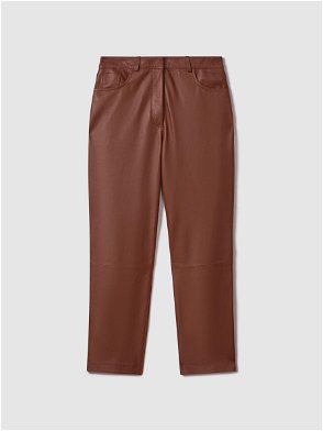 BAUKJEN Sacha Leather Trousers in Dark Chocolate Brown
