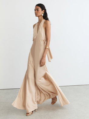 reiss champagne dress Maggie Jacquard Maxi Slip In Neutral Style:64861D tie halterneck R & M Richards Cape dress Select Size:18-24 months