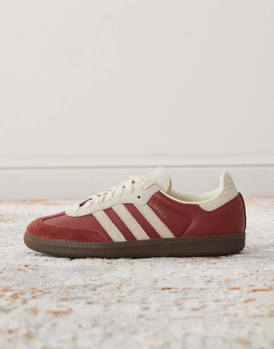 ADIDAS ORIGINALS Samba OG Trainers In Burgundy And Beige | endource