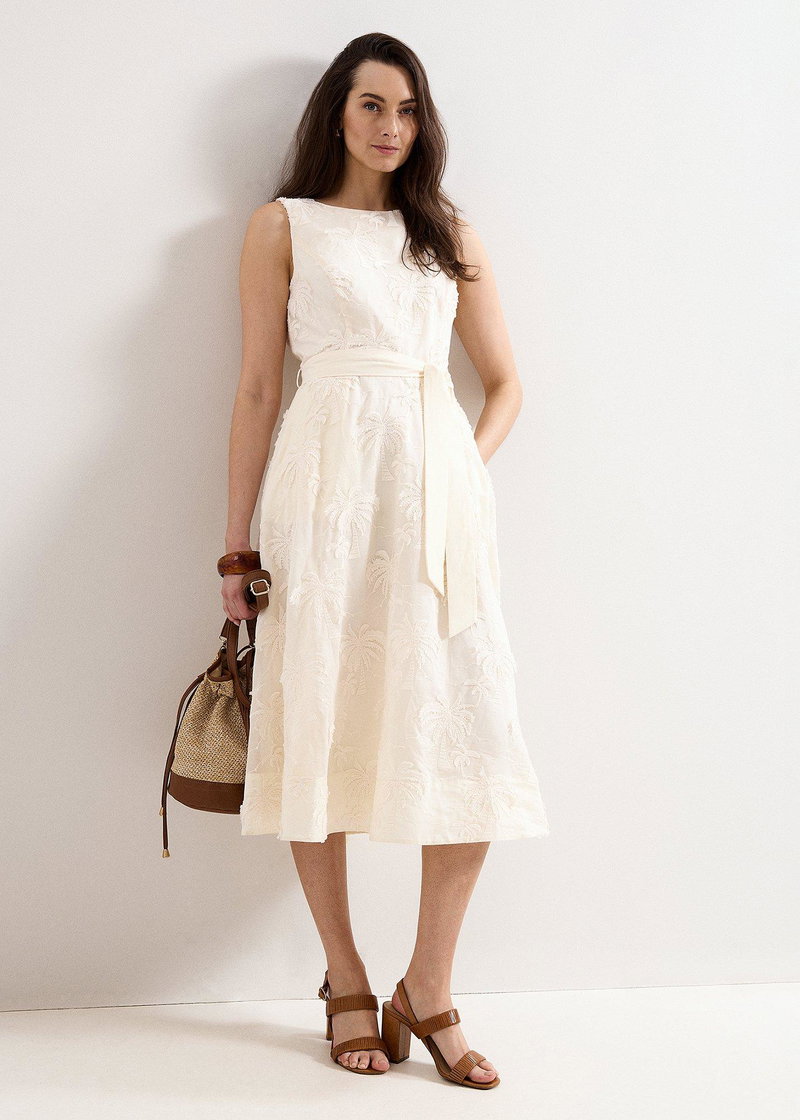 white embroidered dress midi Marlowe White Embroidered Midi Dress | Women's Clothing
