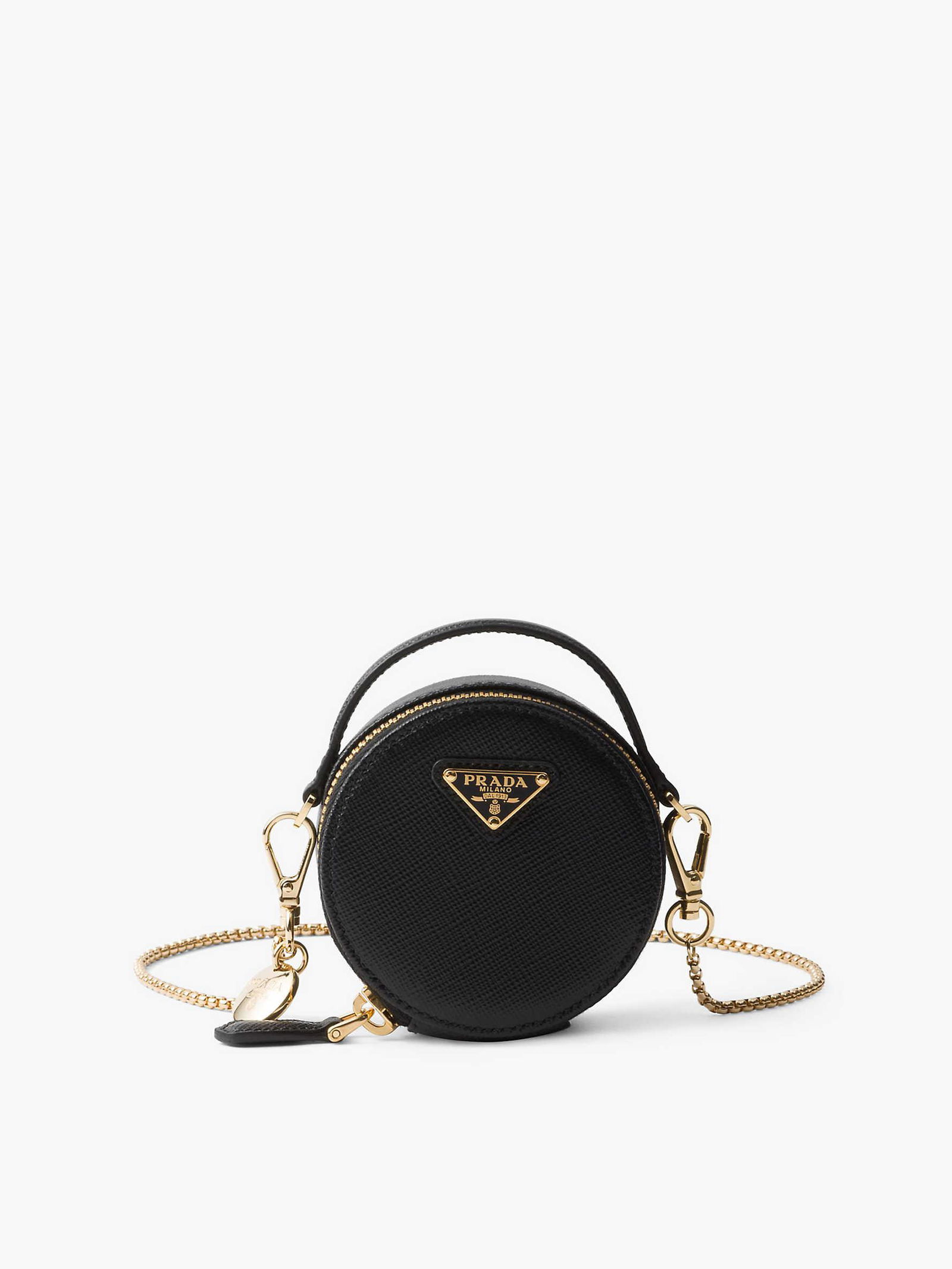 Leather Bags Prada Black Mini Chain Bag PRADA Saffiano Leather
