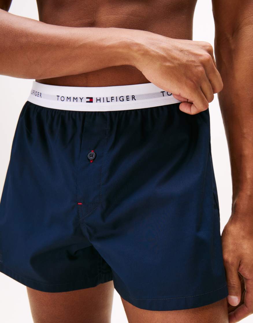 Essentials Boxers TOMMY HILFIGER Signature Cotton Essentials 2 Pack Woven Boxers In Navy ...