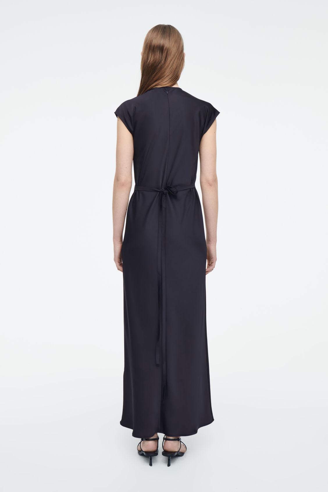 cos tie detail satin midi dress COS Tie-Detail Satin Midi Dress