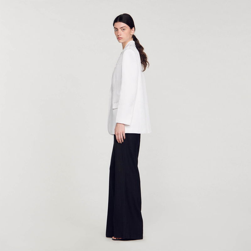 White blazer and black trousers, SANDRO
