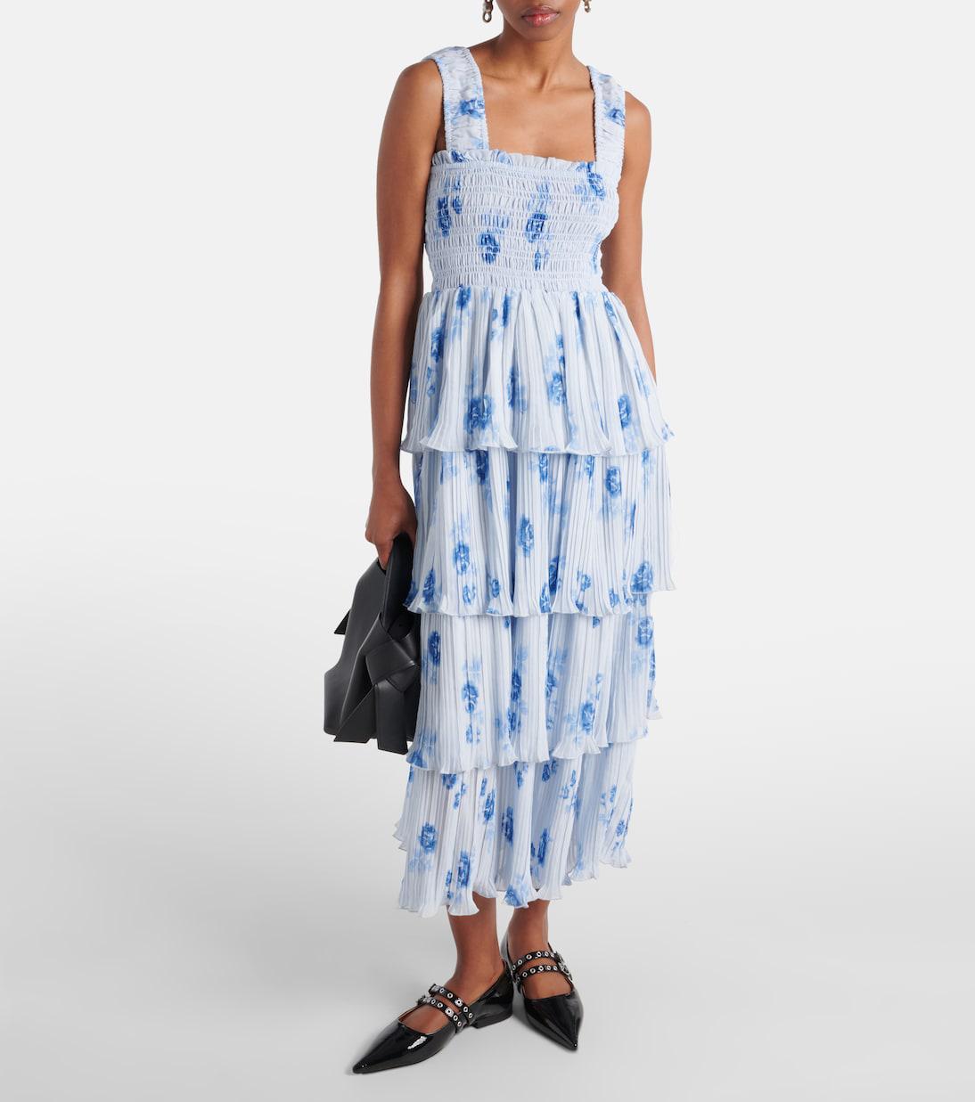 GANNI Floral Tiered Georgette Midi Dress | endource GANNI Floral Tiered Georgette Midi Dress | endource
