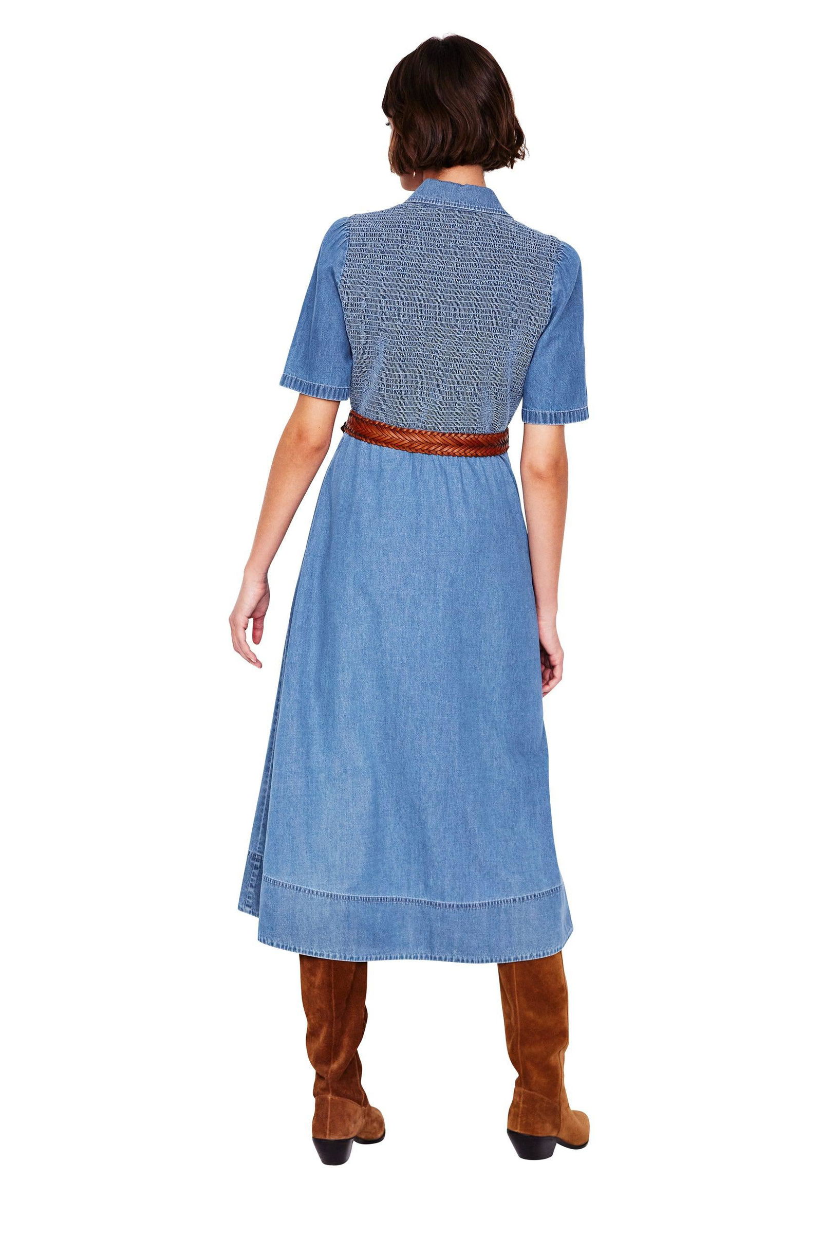 BODEN Amber Denim Midi Dress | endource
