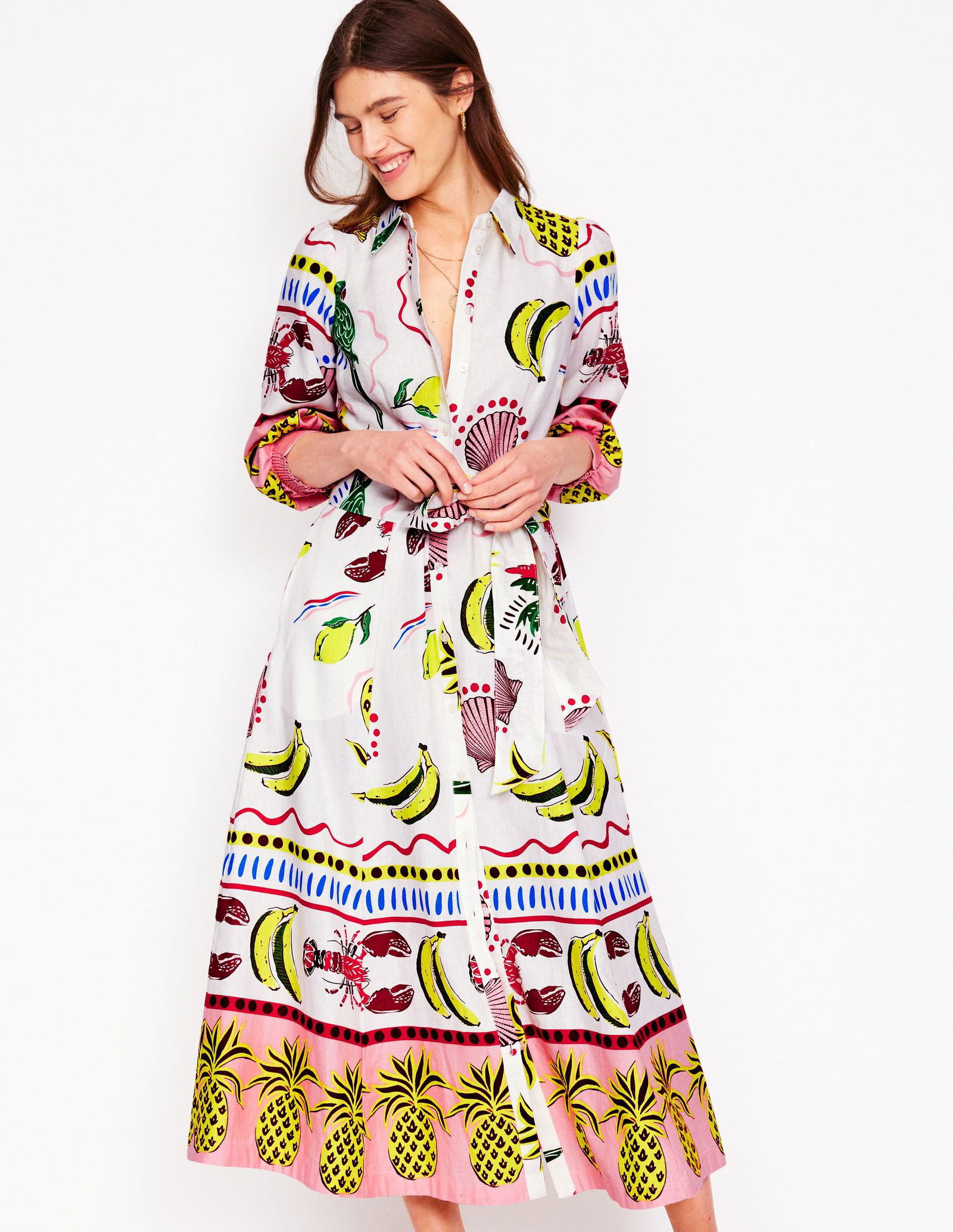 clara cotton shirt dress Clara Cotton Shirt Dress - Multi, Ornamental Floral
