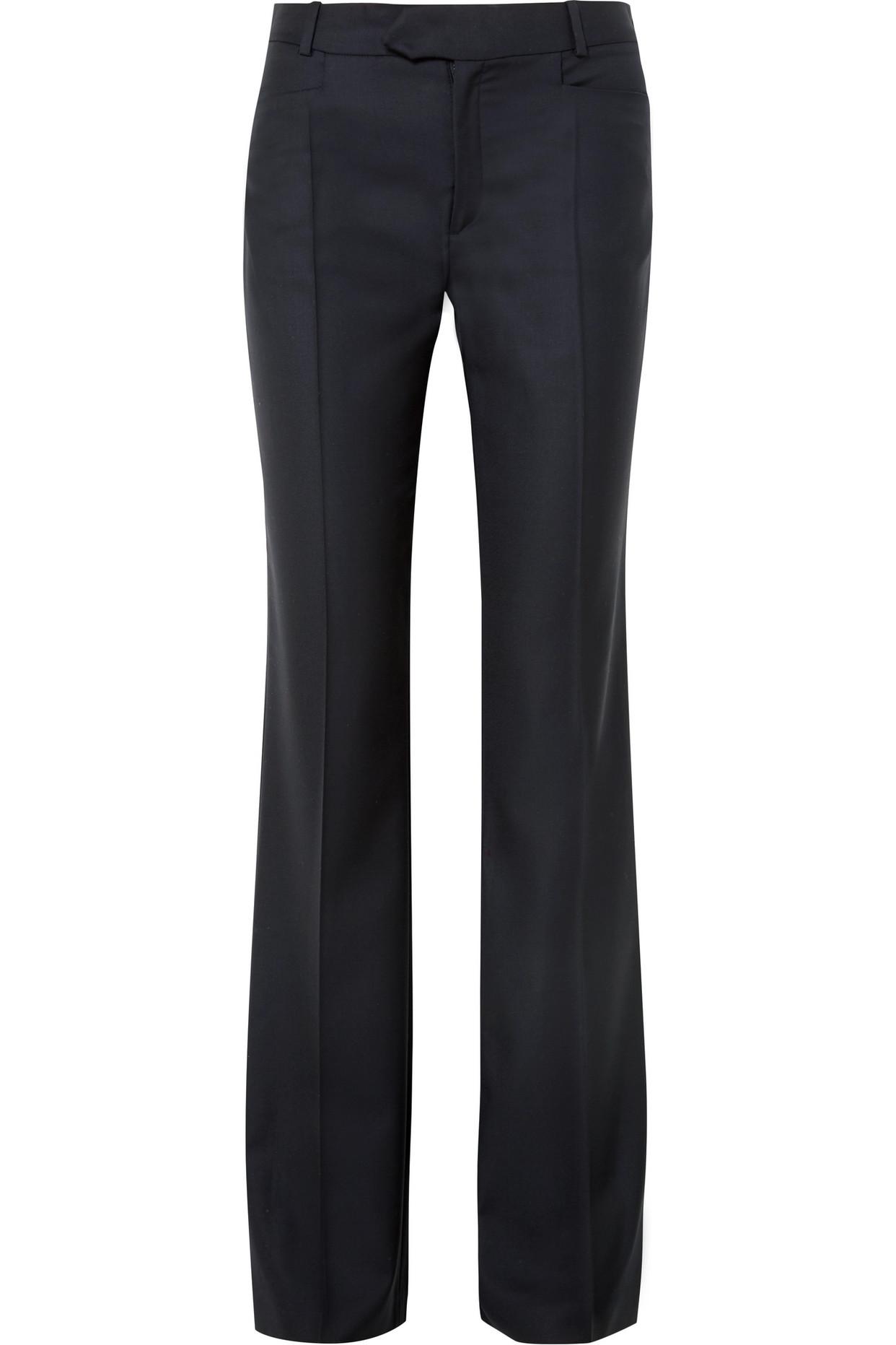 JOSEPH Rocker Super 100 Wool-Twill Wide-Leg Pants in Blue | Endource