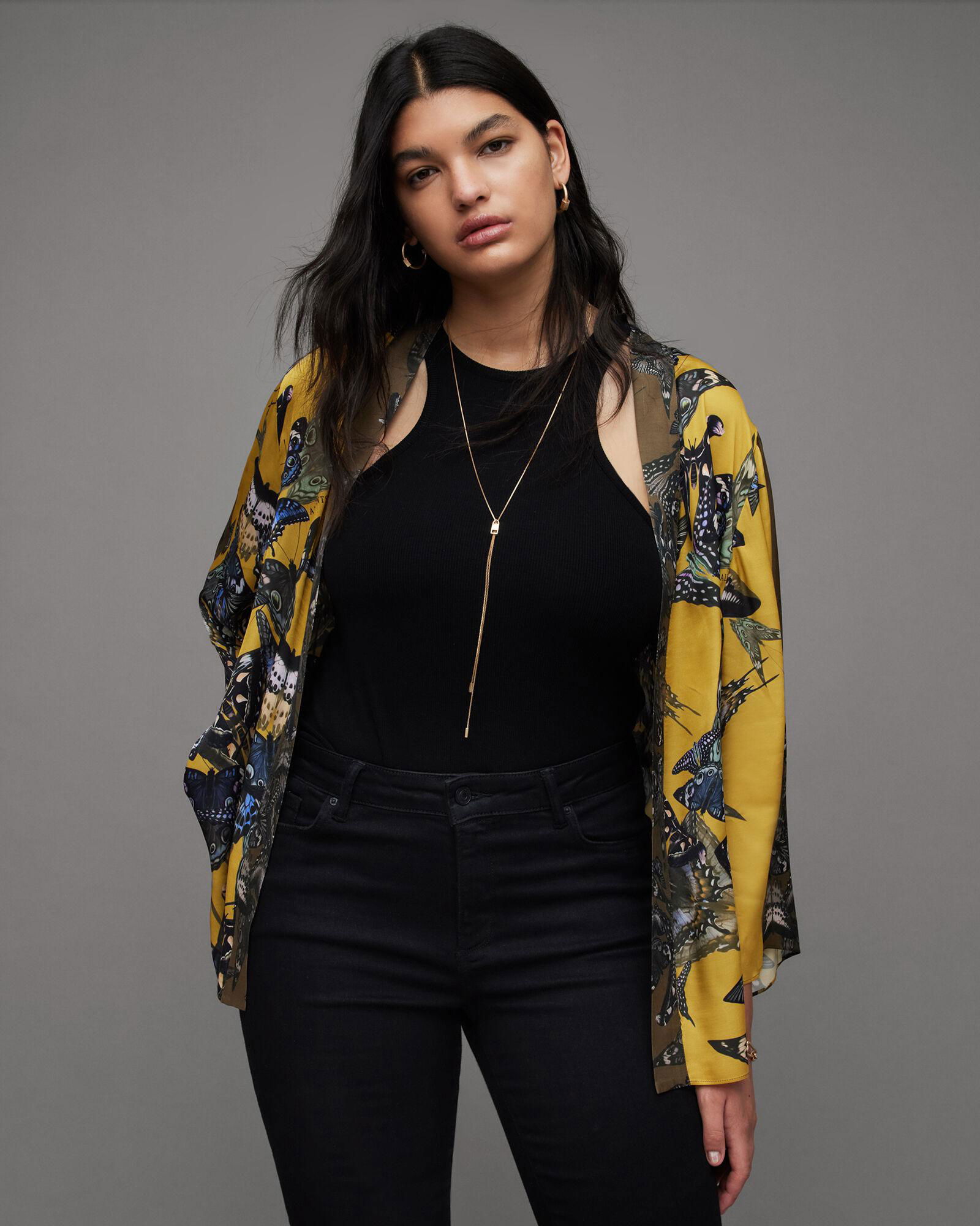 Stunning AllSaints kady kimono in black with tie belt UK m SSOO2 main image 1