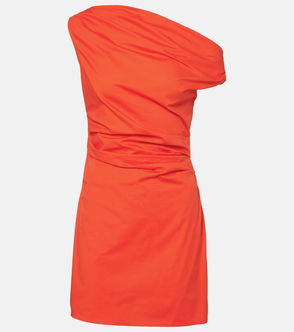 STAUD one-shoulder orange dress