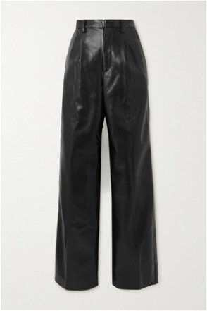 GLITTER FAUX LEATHER FITTED PANTS _ BLACK – LVIR