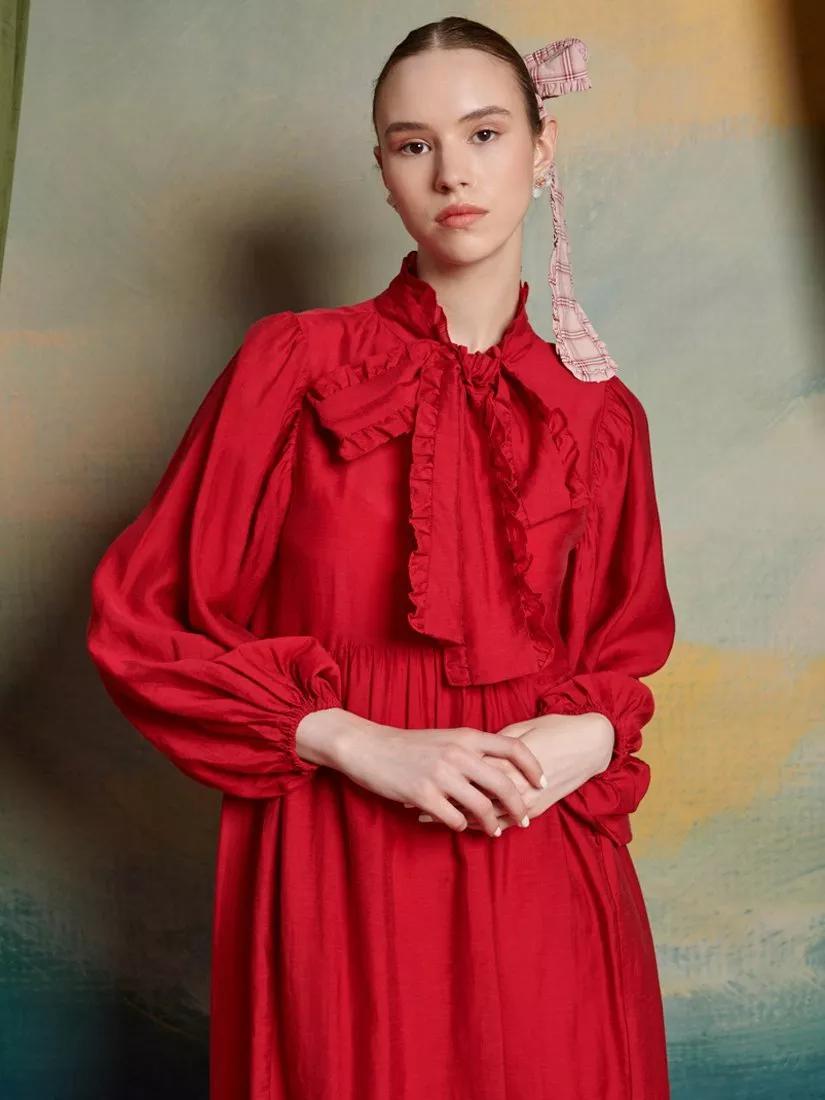 knee length dresses for ladies Sister Jane Ripple Bow Embellished Shirt Dress