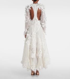 knee length dresses for ladies Zimmermann The Postcard Midi Dress in Ivory