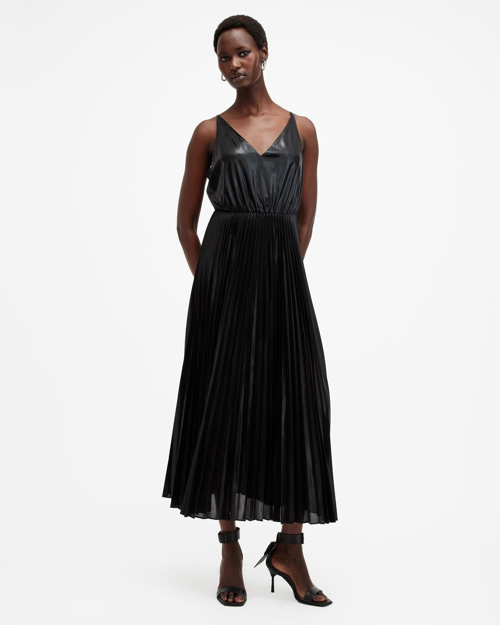 allsaints spark 2 in 1 pleated maxi dress Spark 2-In-1 Maxi Dress BRONZE BROWN