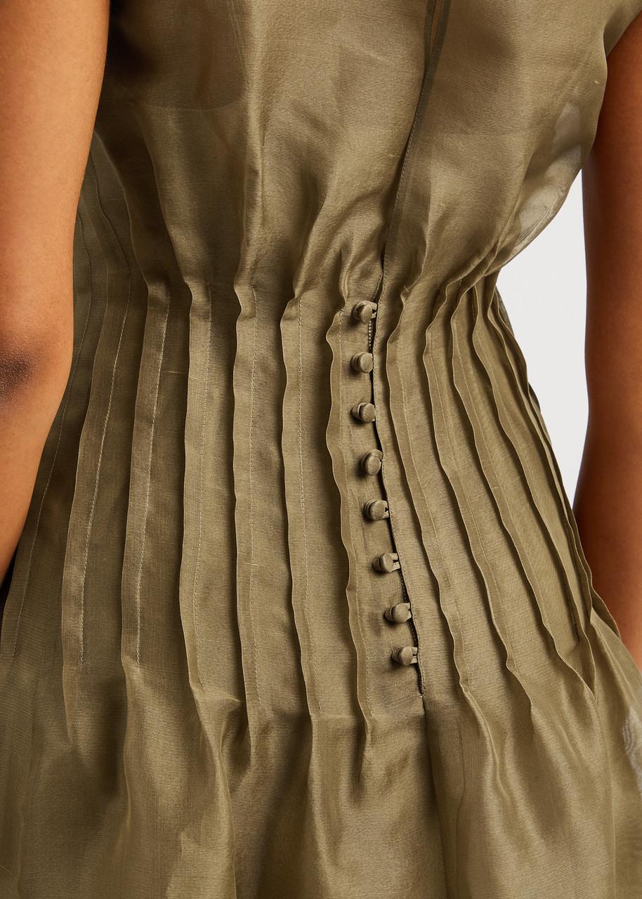 khaite wes pintuck organza dress KHAITE Wes pintuck organza dress