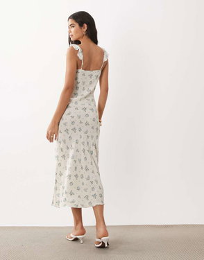 sachin and babi light blue dress MANGO Semitransparent Chiffon Dress With Ruffles