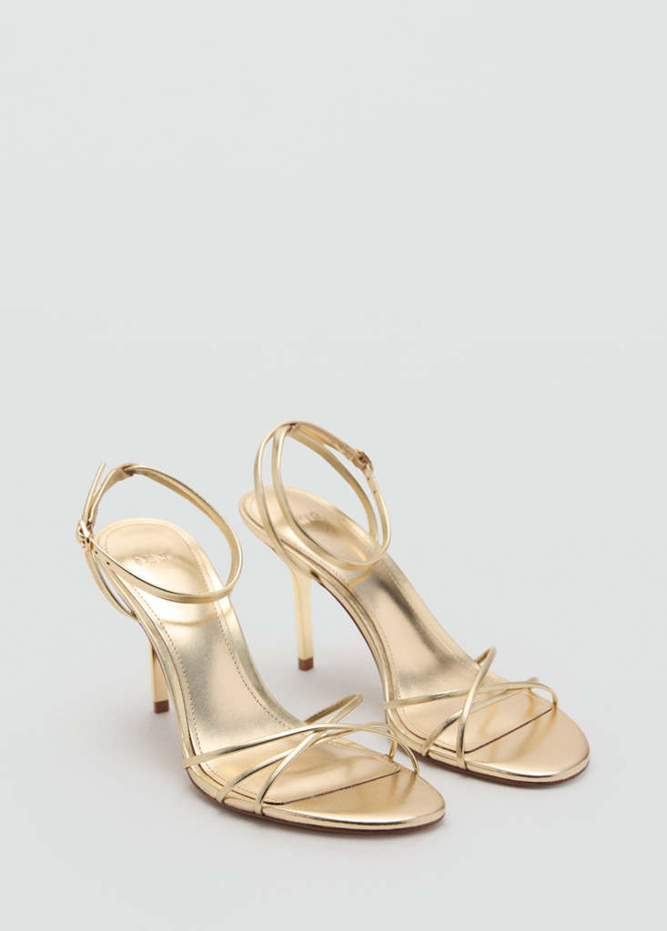 MANGO Crossed Strap Heeled Sandal | endource