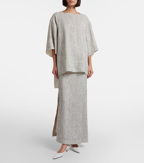 knee length dresses for ladies Regina Linen Maxi Dress