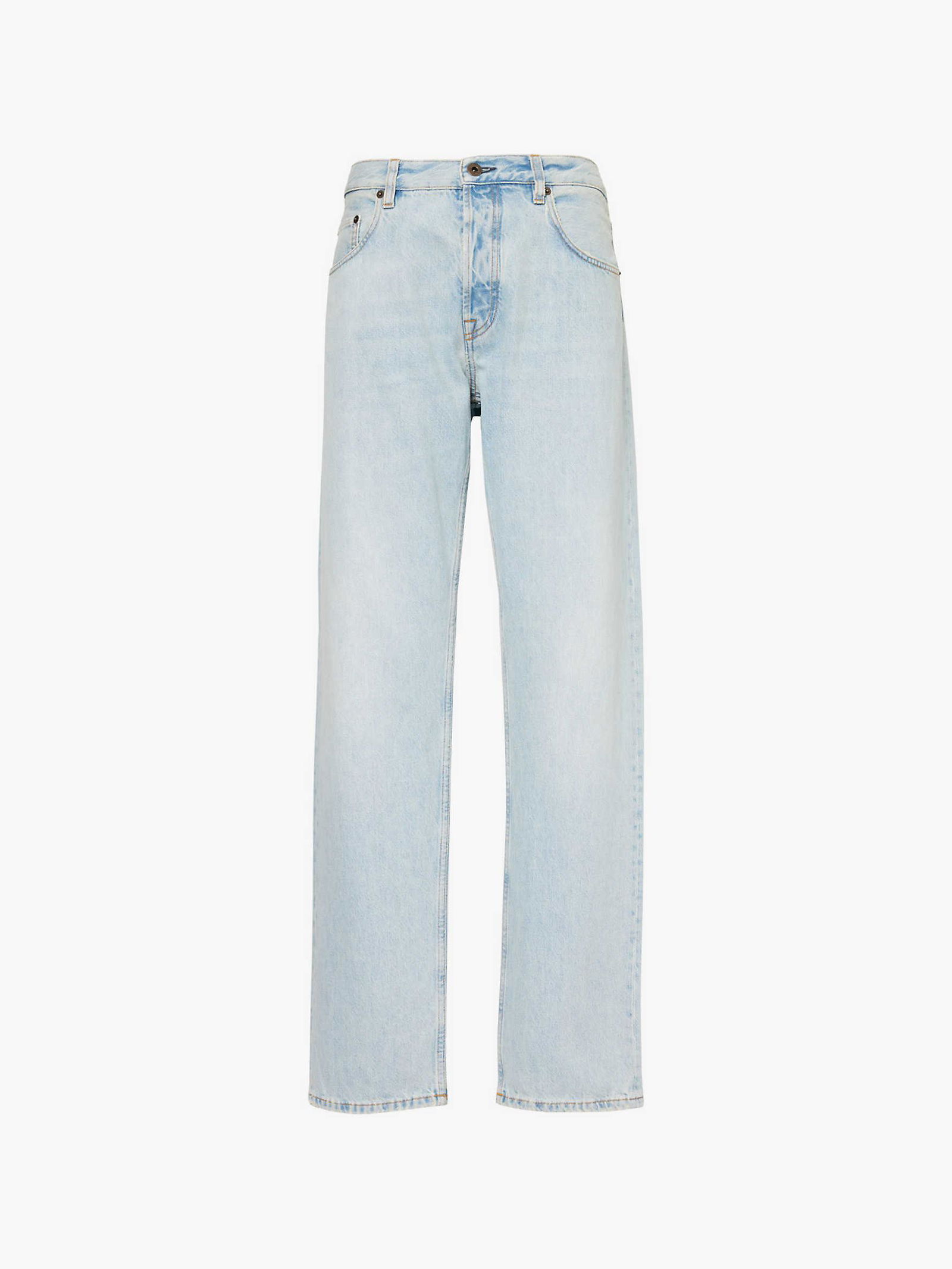 MIU MIU Faded-Wash Straight-Leg High-Rise Jeans | endource