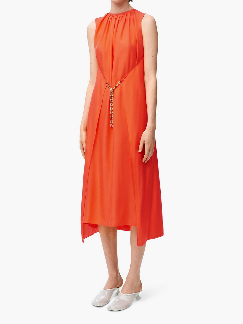 loewe orange dress Dress in silk Orange