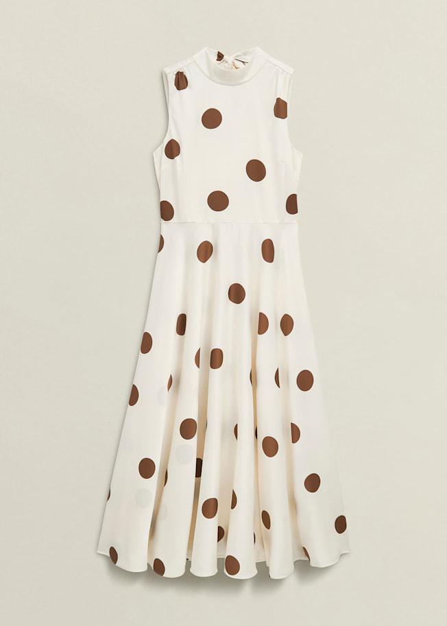 white dress with brown spots Brown