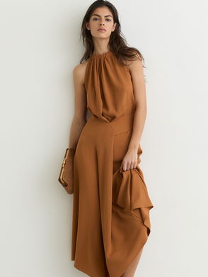 REISS Jayla Fitted Wrap Design Midi Dress | endource