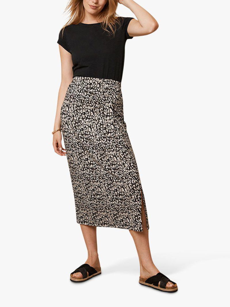 MINT VELVET Zoe Animal Print Midi Skirt endource