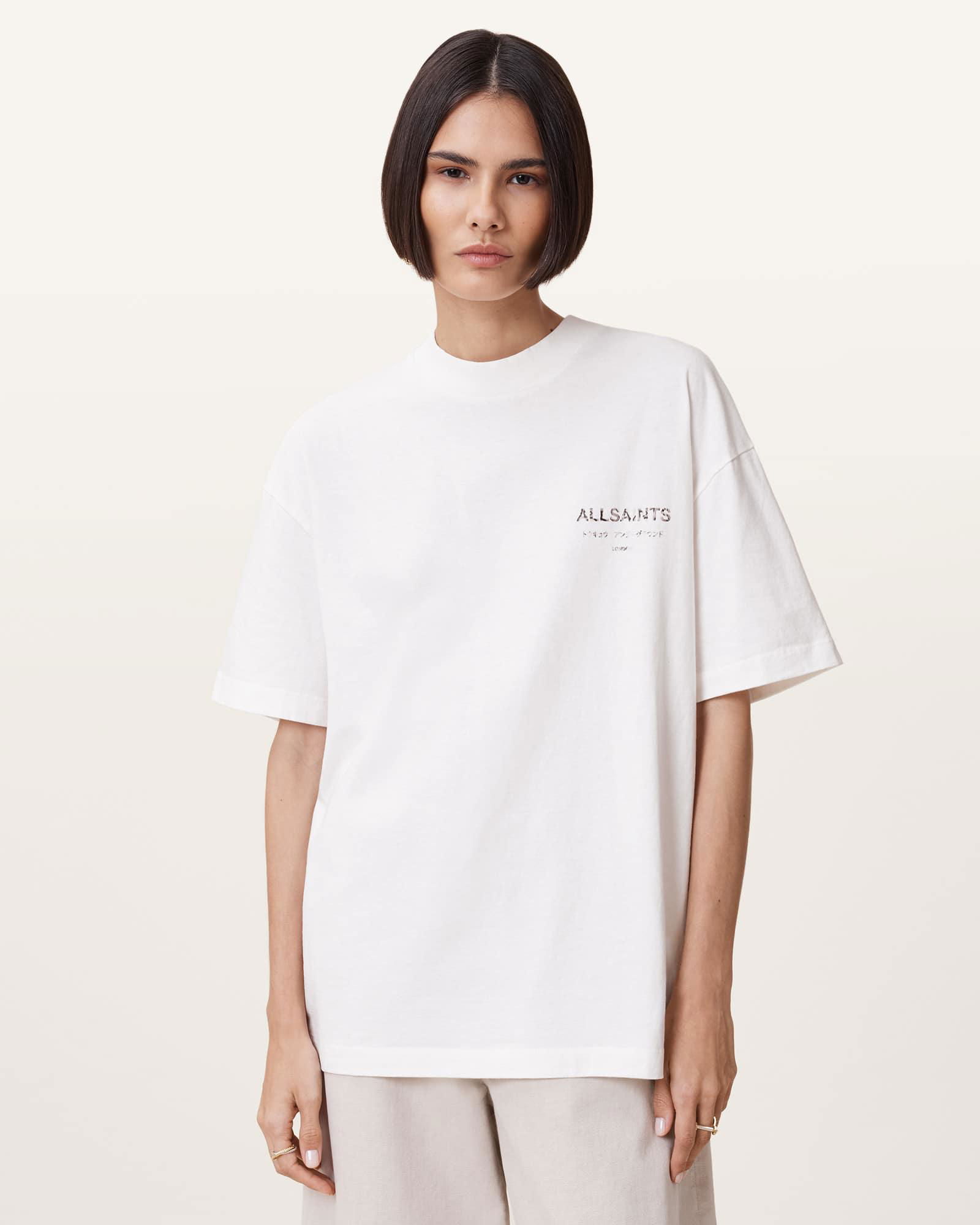 ALLSAINTS Underground Etta Oversized T-Shirt in Flow Ecru White | endource