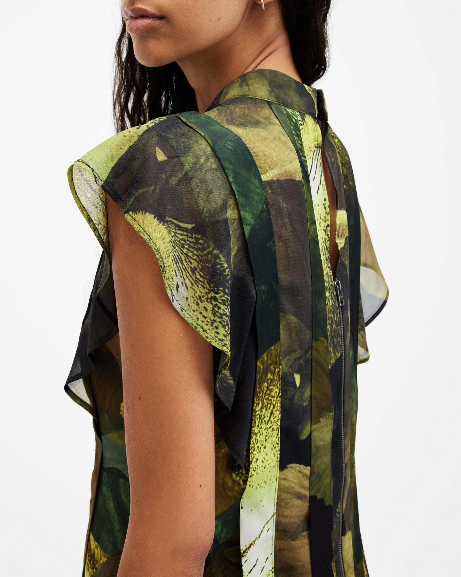 ALLSAINTS Fleur Printed Asymmetric Hem Dress | endource