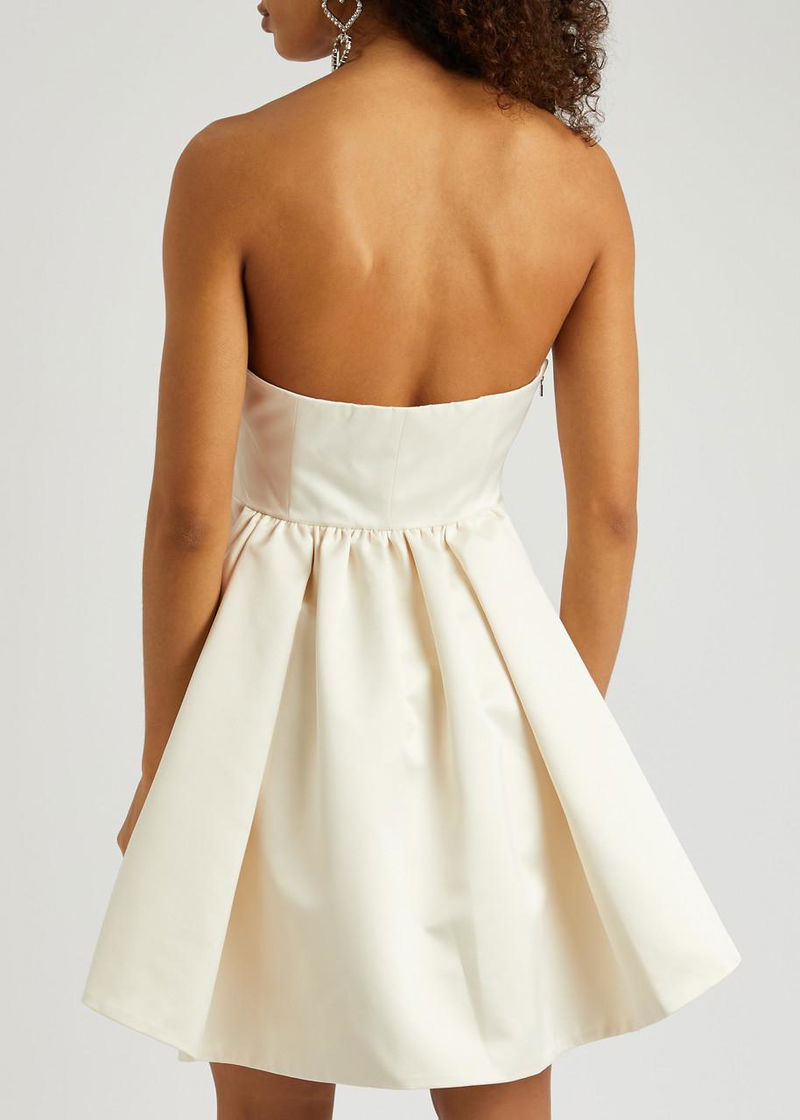 rotate strapless crepe midi dress ROTATE BIRGER CHRISTENSEN Strapless Satin-Crepe Mini Dress