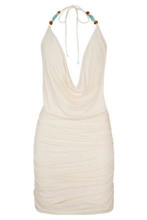 zahra mini dress ivory 30% off Meshki Diamante Cowl Black Maxi Dress Rental