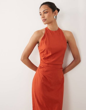 MANGO Combined Halter-neck Dress | endource