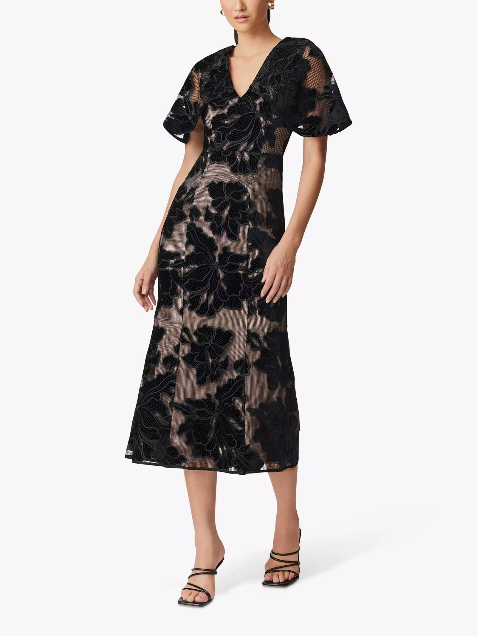knee length dresses for ladies Zara Green Puff Sleeve Midi Dress