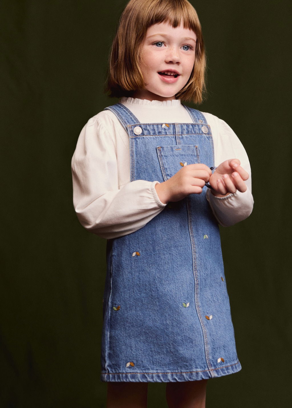 green emerald velvet dress Dark Blue Denim Danni Pinafore Mini Dress