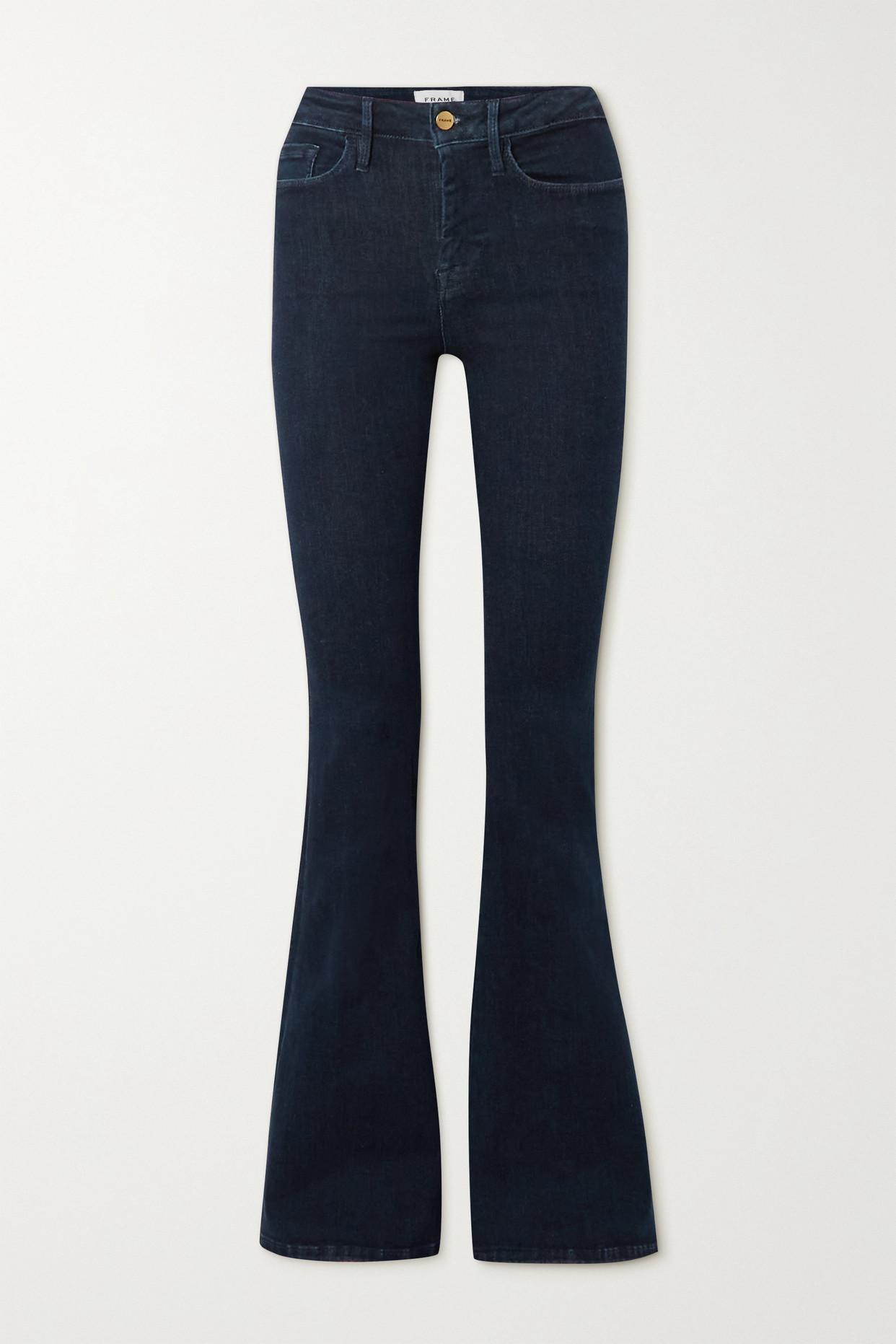 FRAME Le One Flare High-Rise Jeans in Blue | Endource