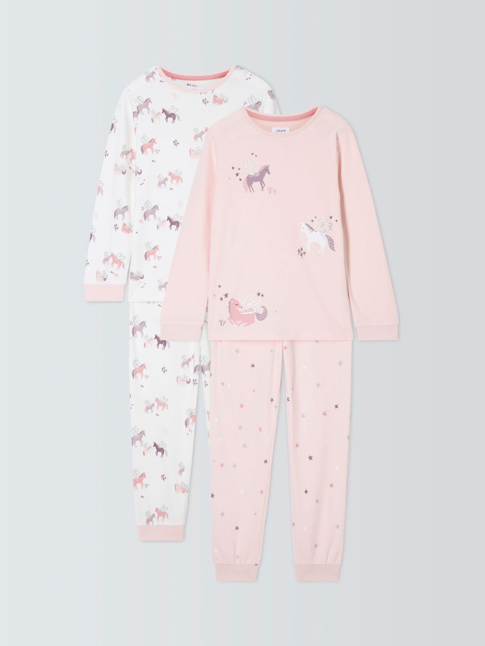 JOHN LEWIS Glitter Pony Pyjamas, Pack Of endource