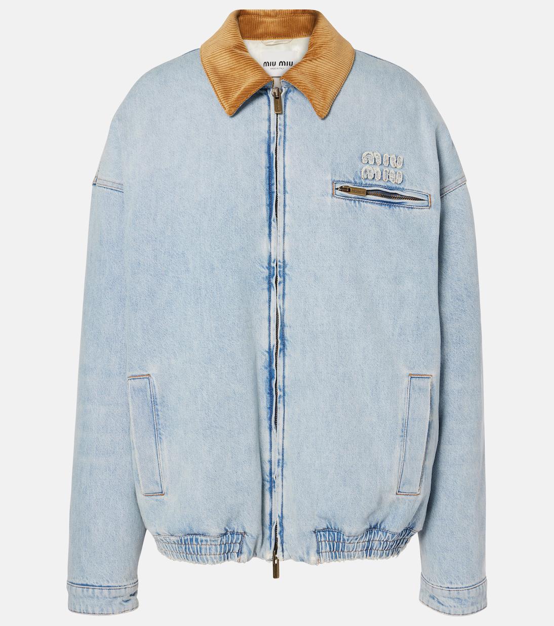 Miu miu denim jacket in blue endource