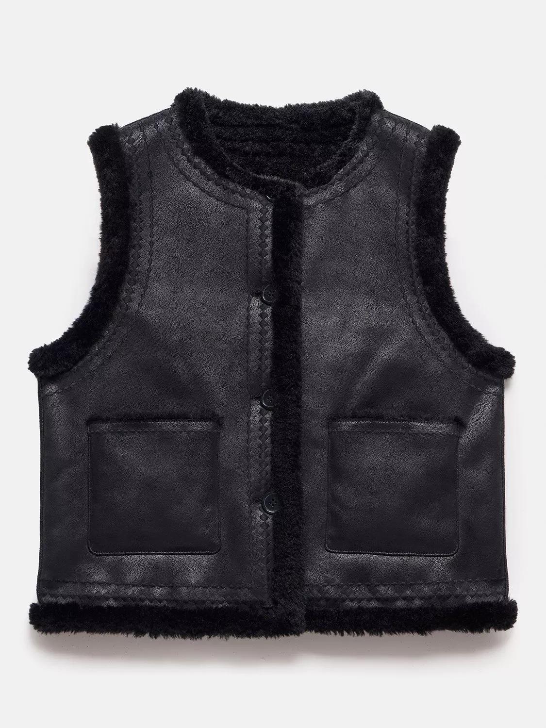 Black Velvet Cotton Wiltshire Gilet