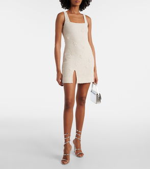 STAUD Le Sable Beaded Stretch-Tulle Mini Dress | endource