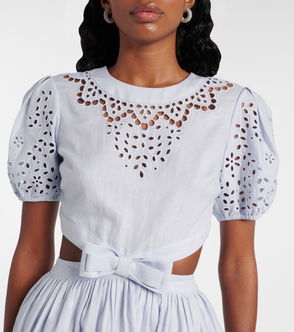 chinese dress ladies Self-Portrait Tiered Bow-detailed Mini Dress In Blue Polyester Guipure Lace