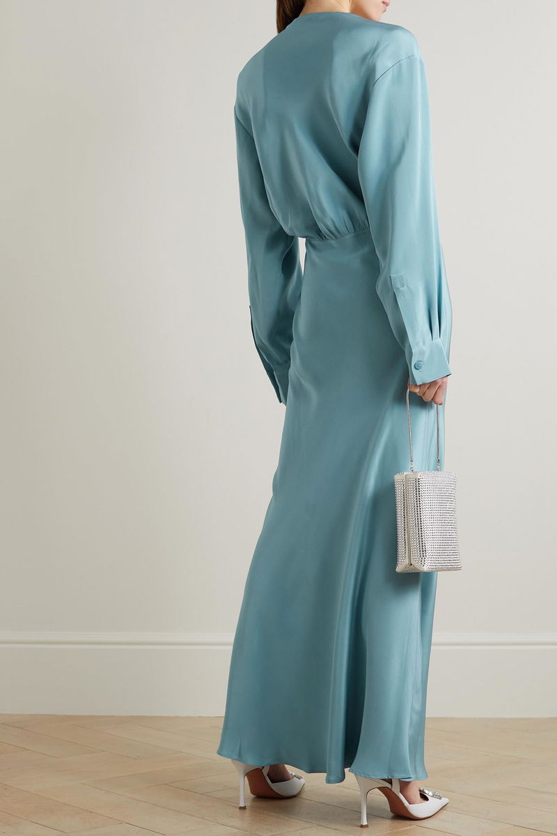 christopher esber triquetra dress blue Christopher Esber Blue Triquetra Maxi Dress Christopher Esber