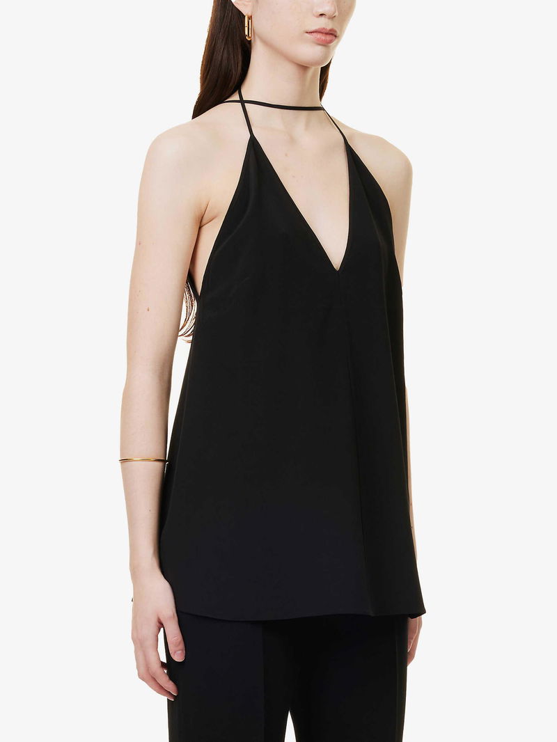 Strapless straight-neck top