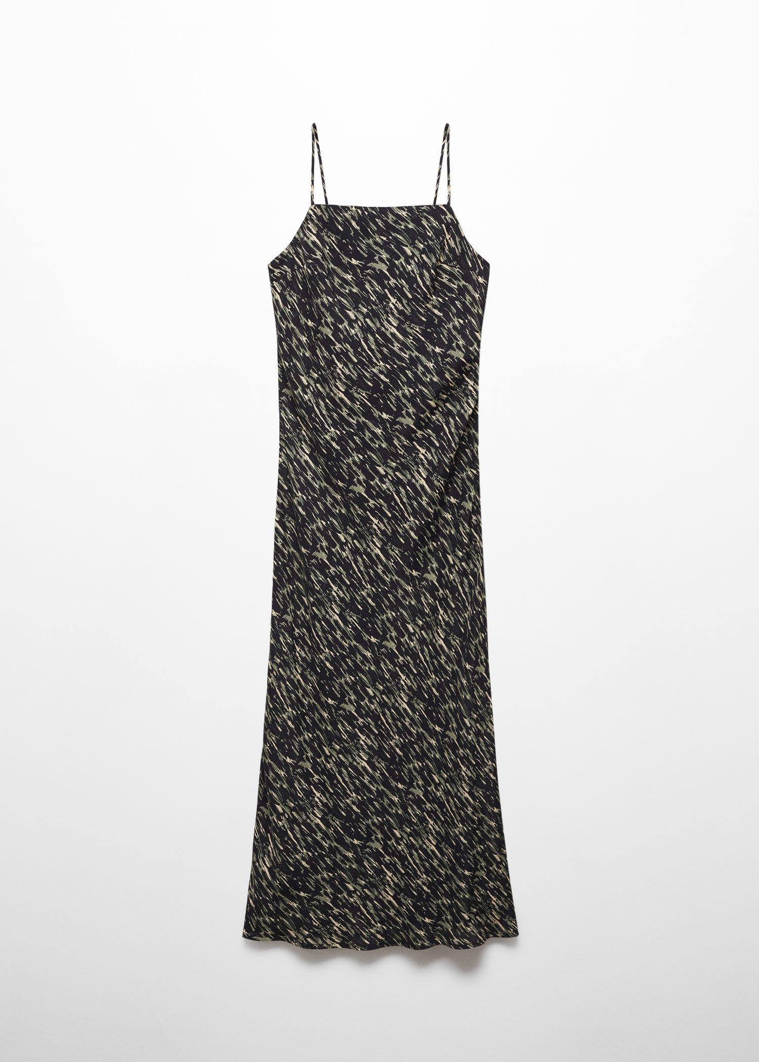 MANGO Women's Long Sleeve Midi Printed Dress