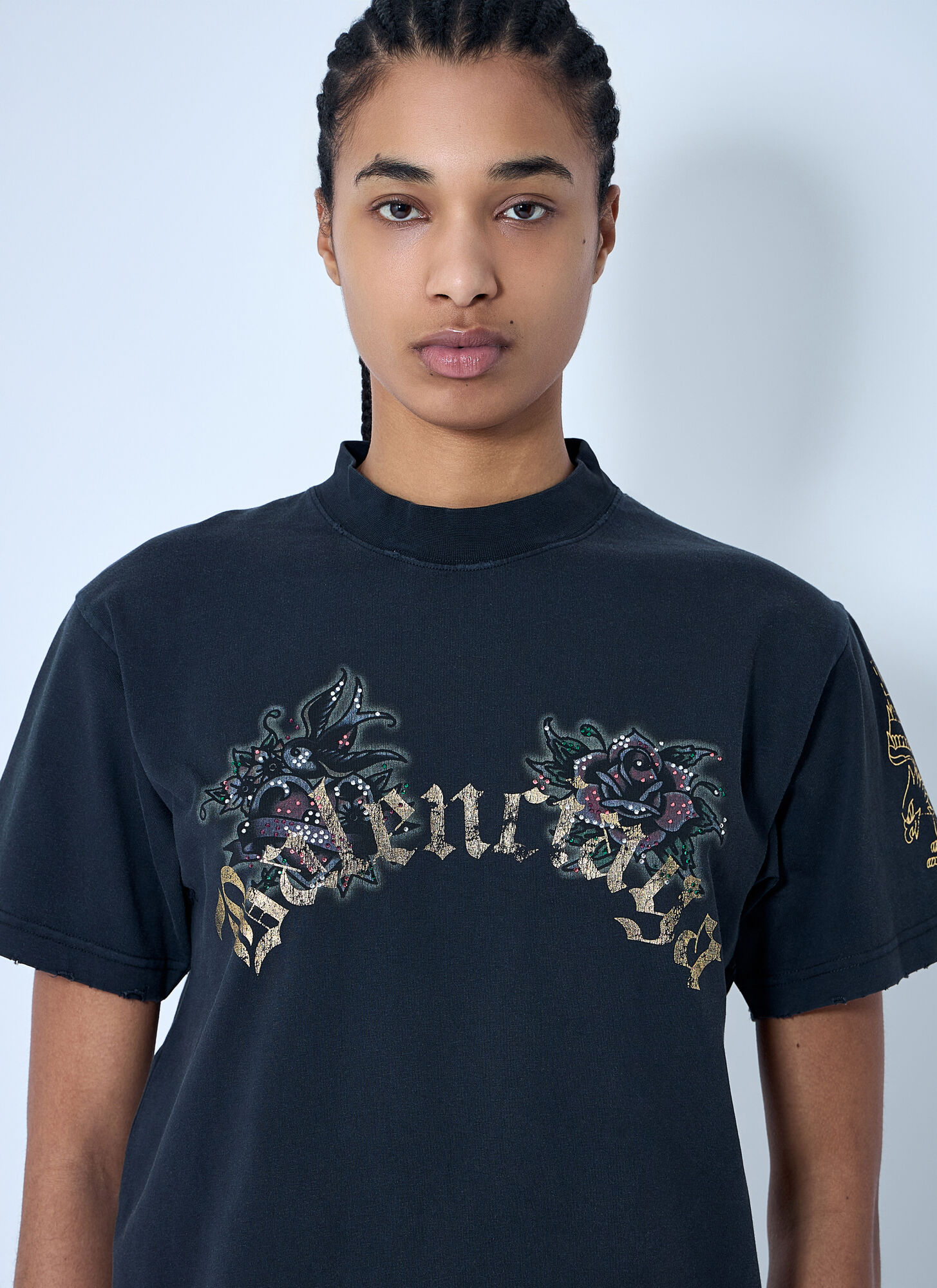 BALENCIAGA Tacky Tattoo Logo Motif T-Shirt | endource
