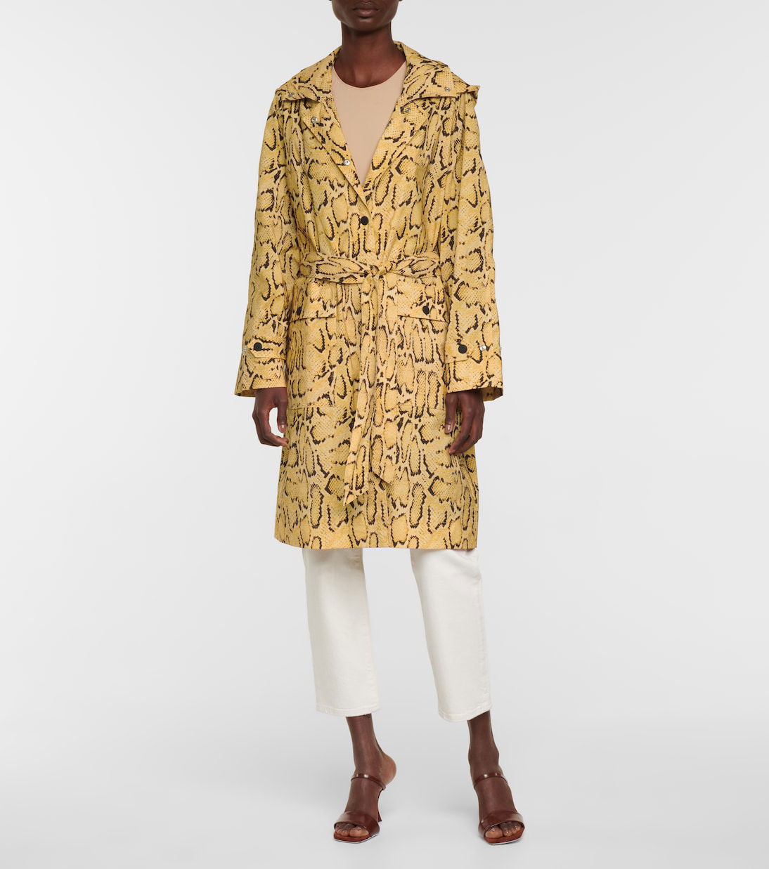 FRAME Python-print Trench Coat | endource