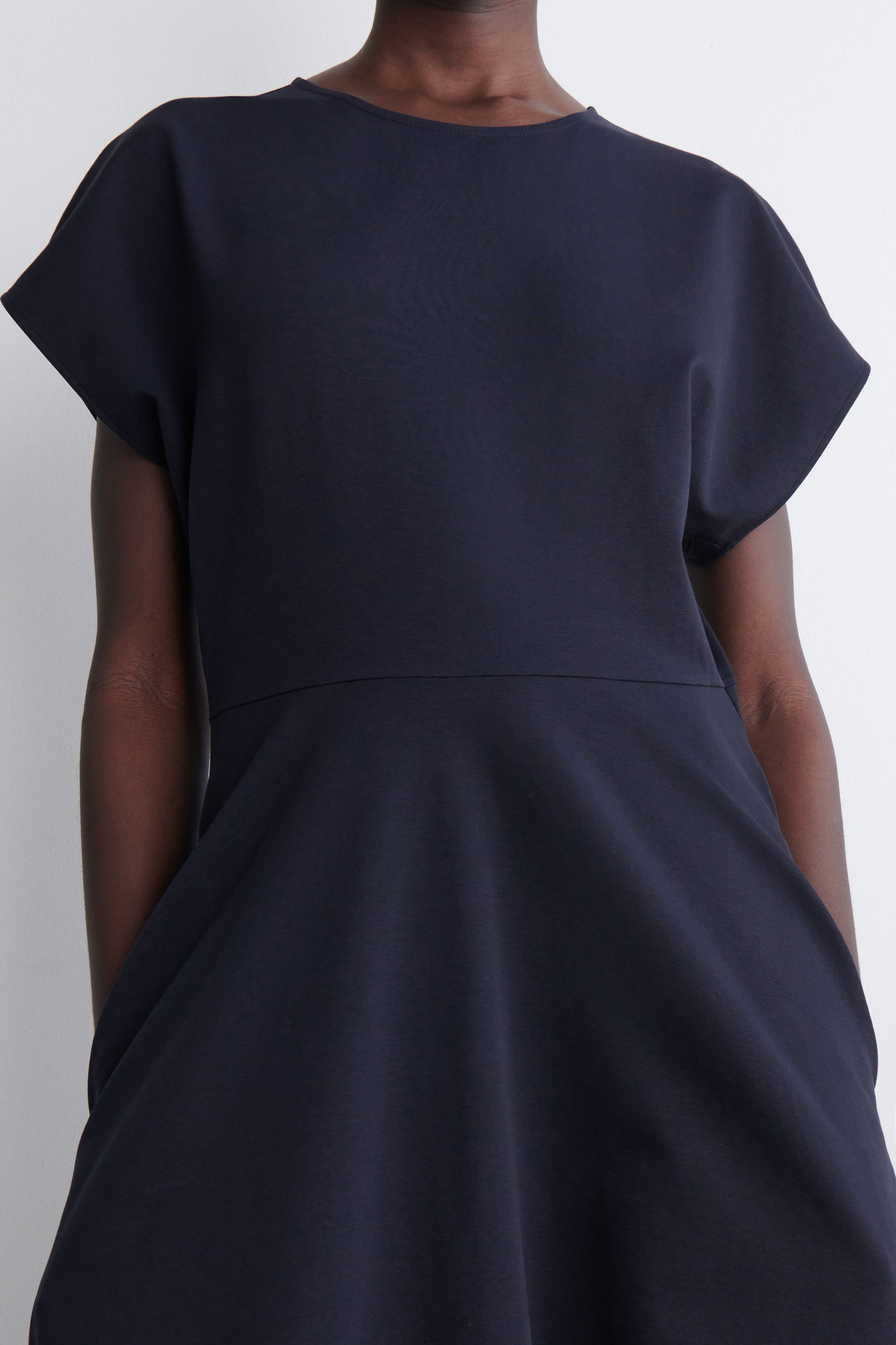 cos sculpted cotton midi dress COS Women's Sculpted Midi Dress in Black | Cotton