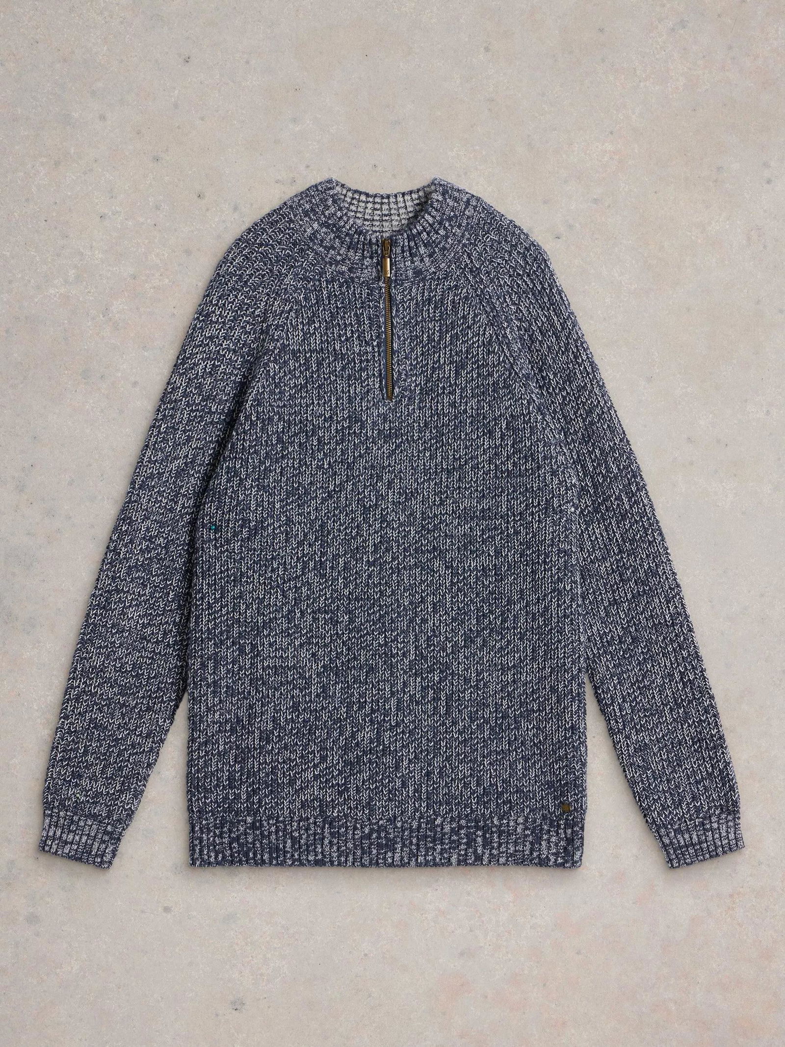 WHITE STUFF Rye Quarter-Zip Wool Blend Jumper | endource