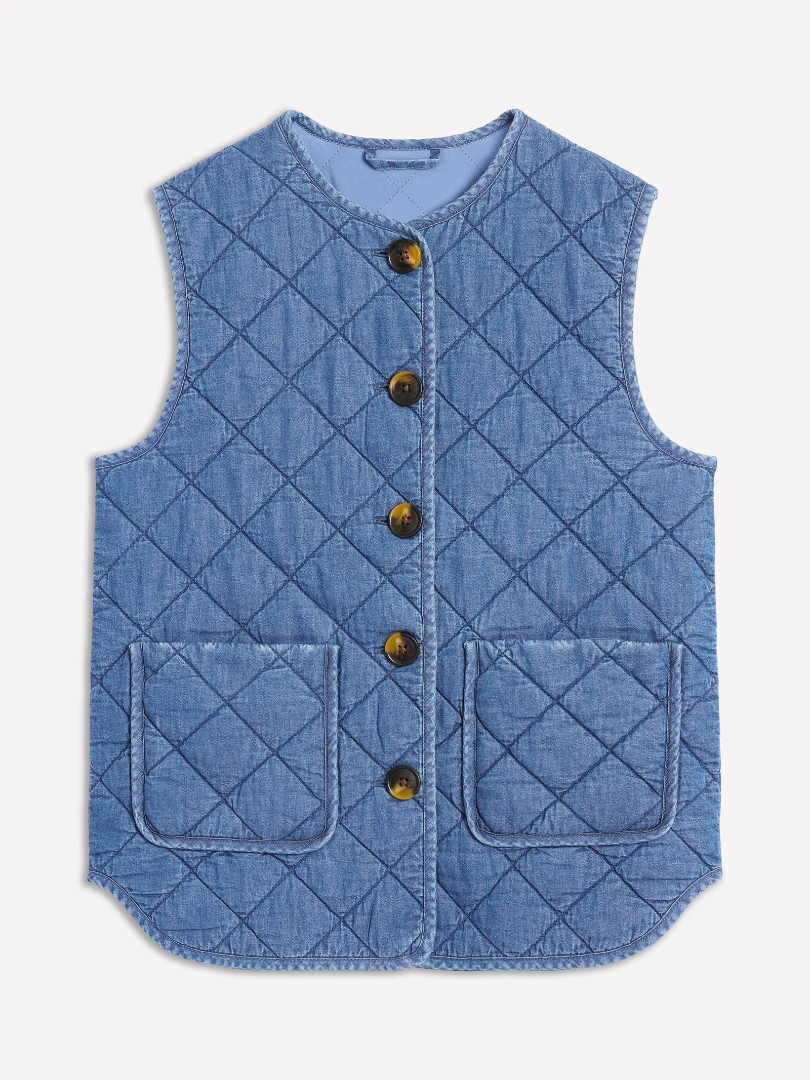 Bonté Estelle Gilet in Mid Wash Denim