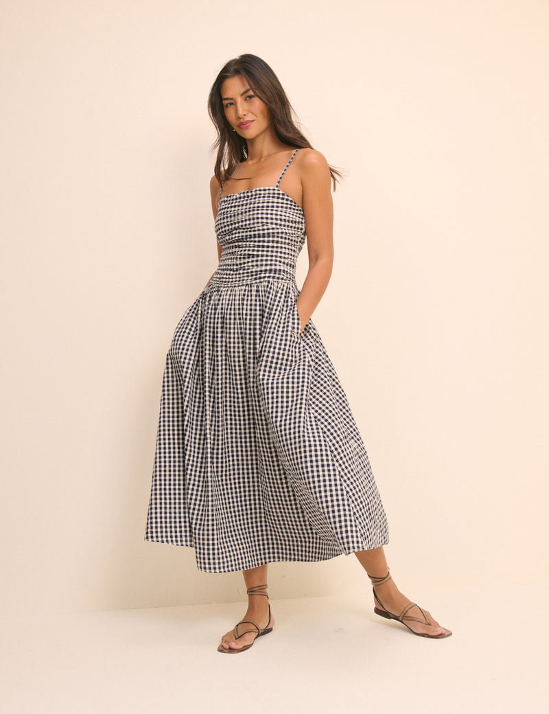 alice shirred midi dress LAVISH ALICE BARDOT SHIRRED MIDI DRESS Arelia's Dream